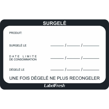 500 ETIQUETTES SURGELATION 70X45 MM